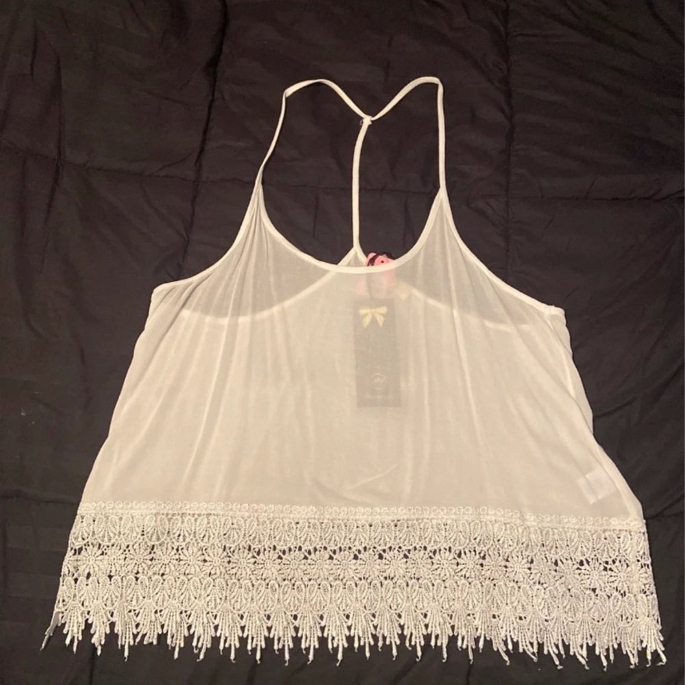 White lace tank top